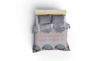 Dilsah Bäddset 240x220 cm - Grå Rosa Vit - Textil & mattor - Sängkläder - Bäddset & påslakanset