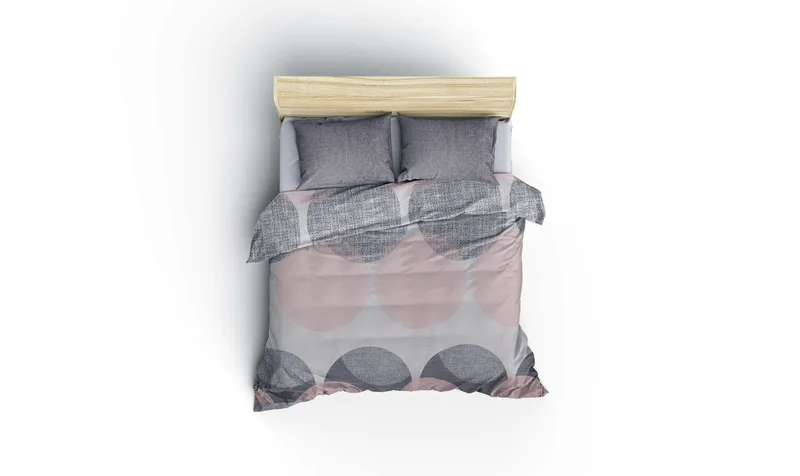 Dilsah Bäddset 240x220 cm, Grå Rosa Vit