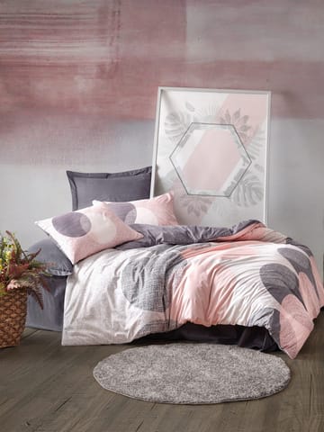 Dilsah Bäddset 240x220 cm - Grå Rosa Vit - Textil & mattor - Sängkläder - Bäddset & påslakanset