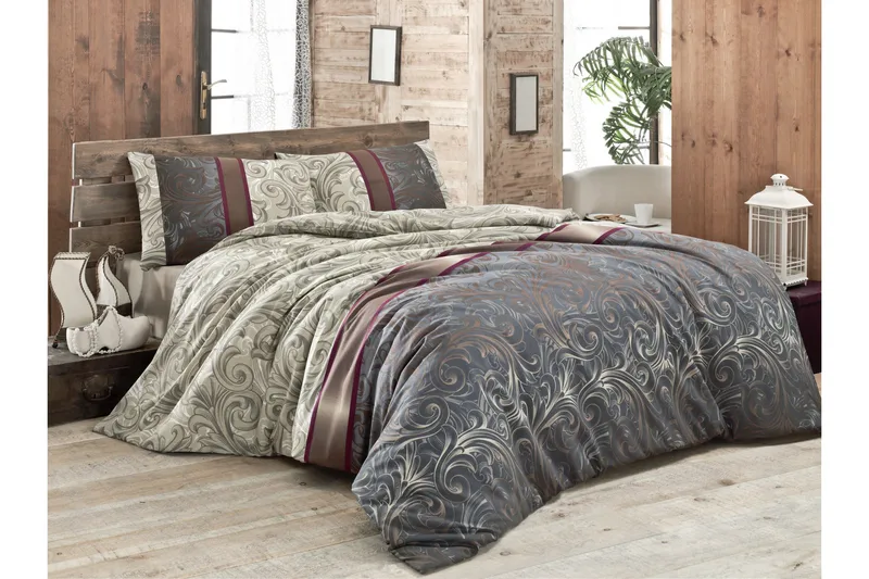 Victoria Bäddset Dubbelt 4-dels - Creme/Grå/Multi - Textil & mattor - Sängkläder - Bäddset & påslakanset - Påslakanset dubbelsäng
