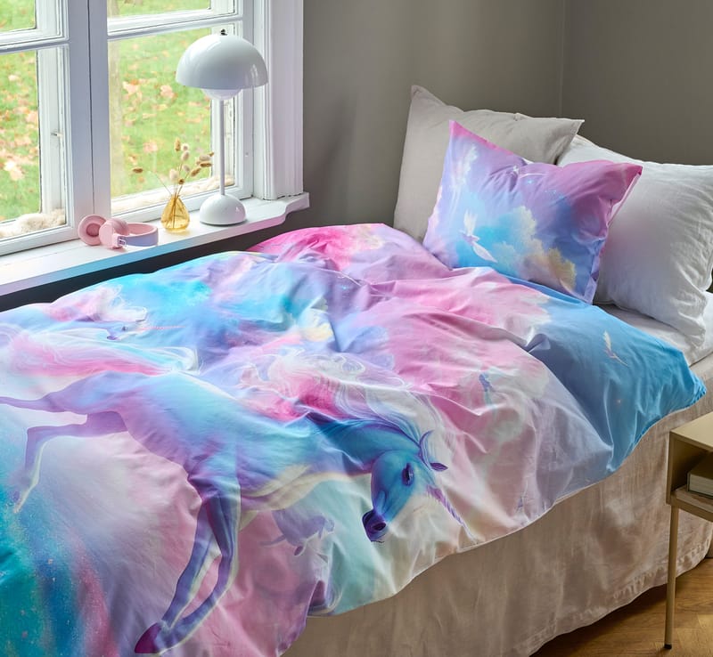 Påslakanset Enkelsäng 2-Dels Set Unicorns - Textil & mattor - Sängkläder - Bäddset & påslakanset