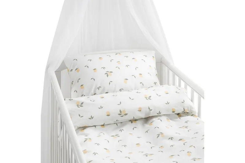 Påslakanset till Spjälsäng 2-Dels Lemons Gul - Textil & mattor - Sängkläder - Bäddset & påslakanset