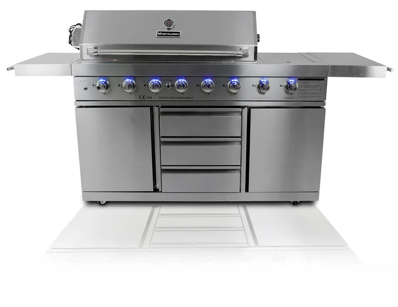 Stor rostfri gasolgrill New Orleans