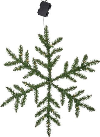 Snowflake Krans med belysning 63 cm, grön