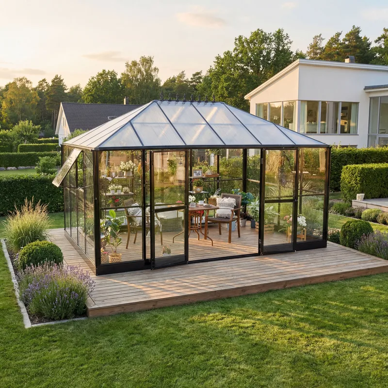 Gazebo 12 m² | 4 mm säkerhetsglas | Hållbar och stilren konstruktion