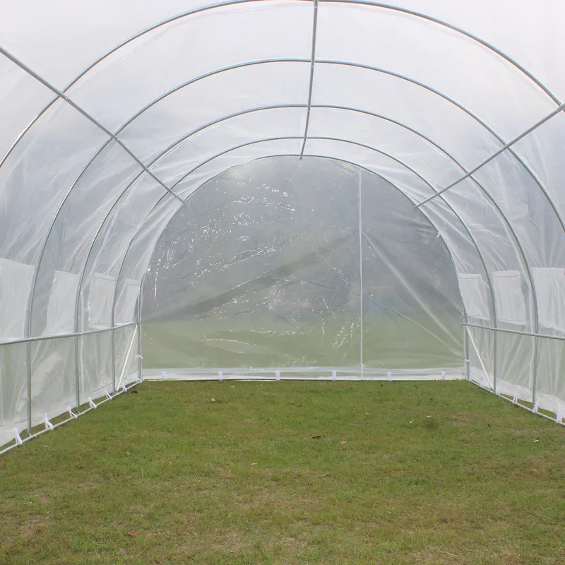 Tunnelväxthus 18m² | Stålram med transparent PE-plastöverdrag - Trädgård & spabad - Trädgårdsskötsel - Växthus