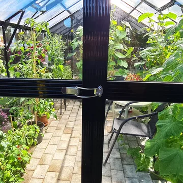 Växthus 9,6 m² | 4mm säkerhetsglas | 5 års stormgaranti | Svart - Trädgård & spabad - Trädgårdsskötsel - Växthus