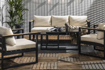 Aspvik Soffgrupp Utomhus 5-sits - Beige - Utemöbler - Loungemöbler - Soffgrupp utomhus