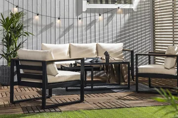 Aspvik Soffgrupp Utomhus 5-sits - Beige - Utemöbler - Loungemöbler - Soffgrupp utomhus