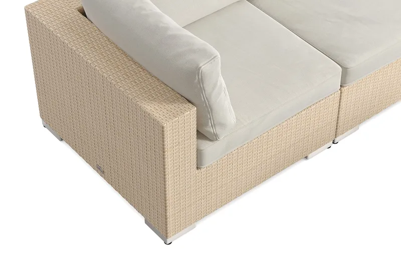 Bahamas utesoffa 3-sits med bord och hylla - Beige - Utemöbler - Loungemöbler - Soffgrupp utomhus