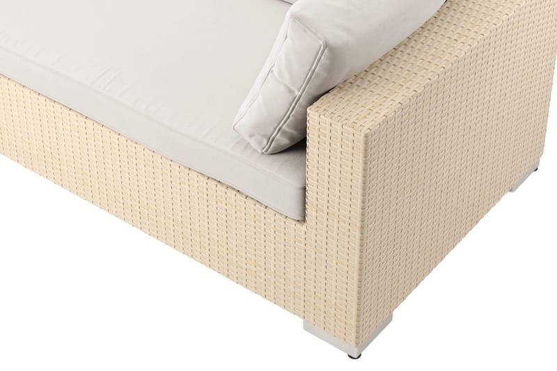 Bahamas utomhus L-soffa höger 7-sits med fåtölj och bord - Beige - Utemöbler - Loungemöbler - Soffgrupp utomhus