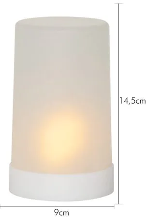 Flame Candle LED Blockljus 9 cm - vit - Trädgård & spabad - Utemiljö - Altan & terrass - Altanbelysning