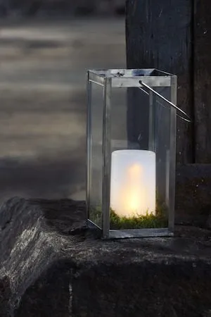 Flame Candle LED Blockljus 9 cm - vit - Trädgård & spabad - Utemiljö - Altan & terrass - Altanbelysning