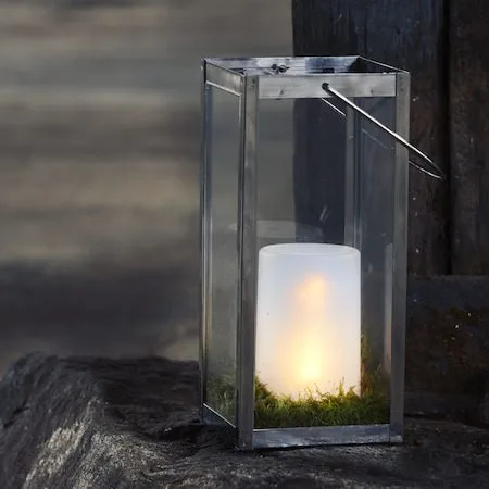 Flame Candle LED Blockljus 9 cm - vit - Trädgård & spabad - Utemiljö - Altan & terrass - Altanbelysning