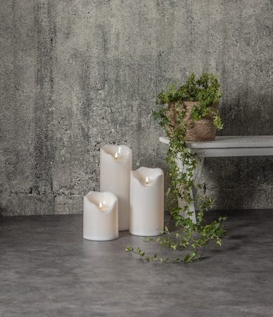Flamme Grand LED Blockljus 20 cm - vit - Trädgård & spabad - Utemiljö - Altan & terrass - Altanbelysning