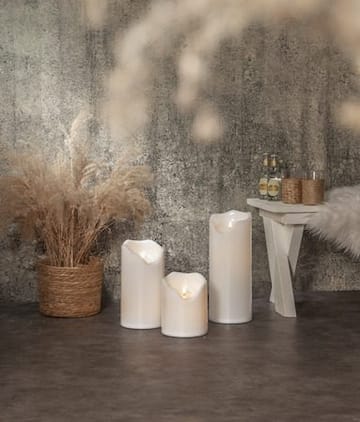Flamme Grand LED Blockljus 20 cm - vit - Trädgård & spabad - Utemiljö - Altan & terrass - Altanbelysning