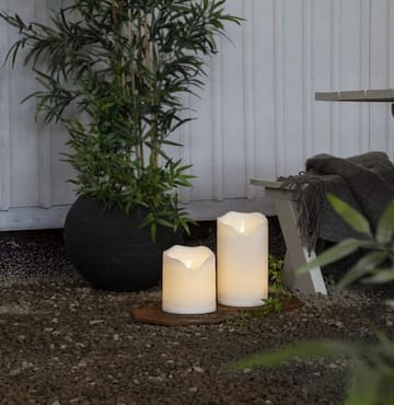 Flamme Grand LED Blockljus 20 cm - vit - Trädgård & spabad - Utemiljö - Altan & terrass - Altanbelysning