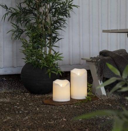 Flamme Grand LED Blockljus 20 cm - vit - Trädgård & spabad - Utemiljö - Altan & terrass - Altanbelysning
