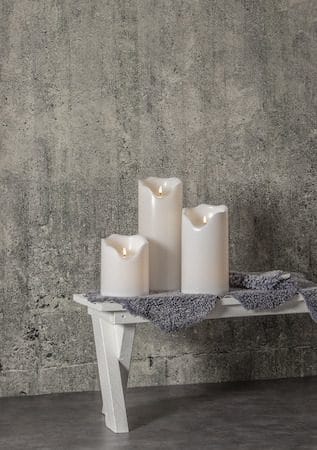 Flamme Grand LED Blockljus 20 cm - vit - Trädgård & spabad - Utemiljö - Altan & terrass - Altanbelysning