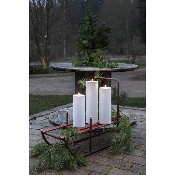 Flamme Rak LED Ljus 27,5 cm - vit - Trädgård & spabad - Utemiljö - Altan & terrass - Altanbelysning