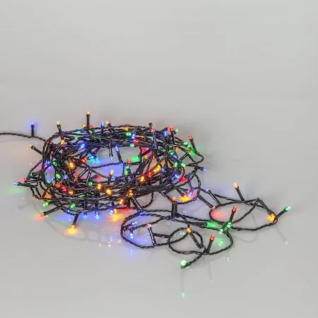 Flashy LED-Ljusslinga Jul Utomhus 7 m 100 Flerfärgade Ljus med Timer - Svart|Flerfärgad - Trädgård & spabad - Utemiljö - Altan & terrass - Altanbelysning