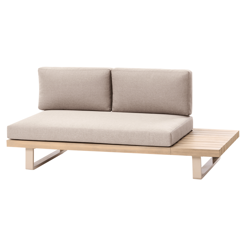 Hörnsoffa utomhus med Bord 5-Sits Mykonos Högervänd Akaciaträ - Beige/Brun - Utemöbler - Loungemöbler - Soffgrupp utomhus
