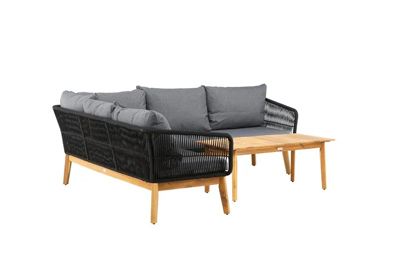 Hörnsoffset 4-sits Chania Utomhus - Svart - Utemöbler - Loungemöbler - Soffgrupp utomhus