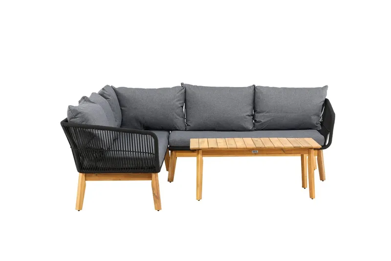 Hörnsoffset 4-sits Chania Utomhus - Svart - Utemöbler - Loungemöbler - Soffgrupp utomhus