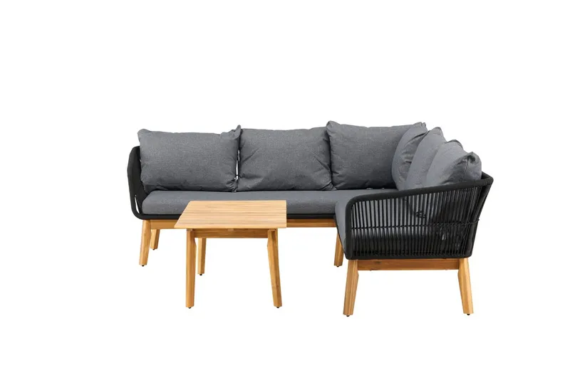 Hörnsoffset 4-sits Chania Utomhus - Svart - Utemöbler - Loungemöbler - Soffgrupp utomhus