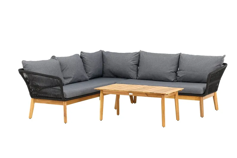 Hörnsoffset 4-sits Chania Utomhus - Svart - Utemöbler - Loungemöbler - Soffgrupp utomhus
