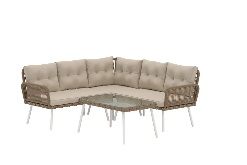 Hörnsoffset Ibiza Utomhus - Beige - Utemöbler - Loungemöbler - Soffgrupp utomhus