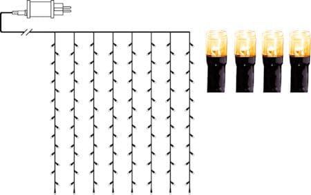 LED-ljusgardin Jul Golden Warm White 130x130 cm 80 ljus - Svart - Trädgård & spabad - Utemiljö - Altan & terrass - Altanbelysning