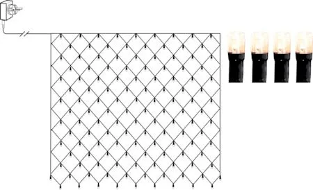 LED-ljusnät Jul Crispy Ice White 300x300 cm 200 ljus, Svart