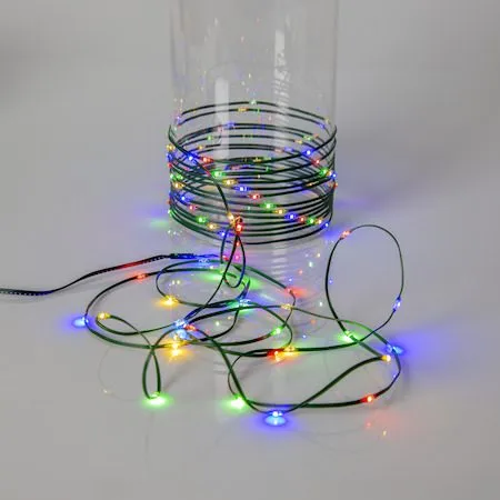 LED-ljusslinga Jul Dew Drop Micro 7 m 96 ljus Batteridriven, Grön