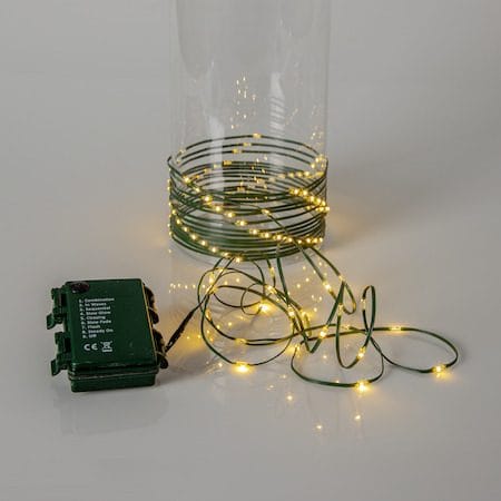 LED-ljusslinga Jul Dew Drop Micro 7 m 96 ljus Varmvit Batteridriven - Grön - Trädgård & spabad - Utemiljö - Altan & terrass - Altanbelysning