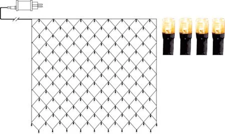 Ljusnät Jul Golden Warm White 3x3 m 200 ljus, Svart