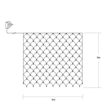 Ljusnät Jul Golden Warm White 3x3 m 200 ljus - Svart - Trädgård & spabad - Utemiljö - Altan & terrass - Altanbelysning