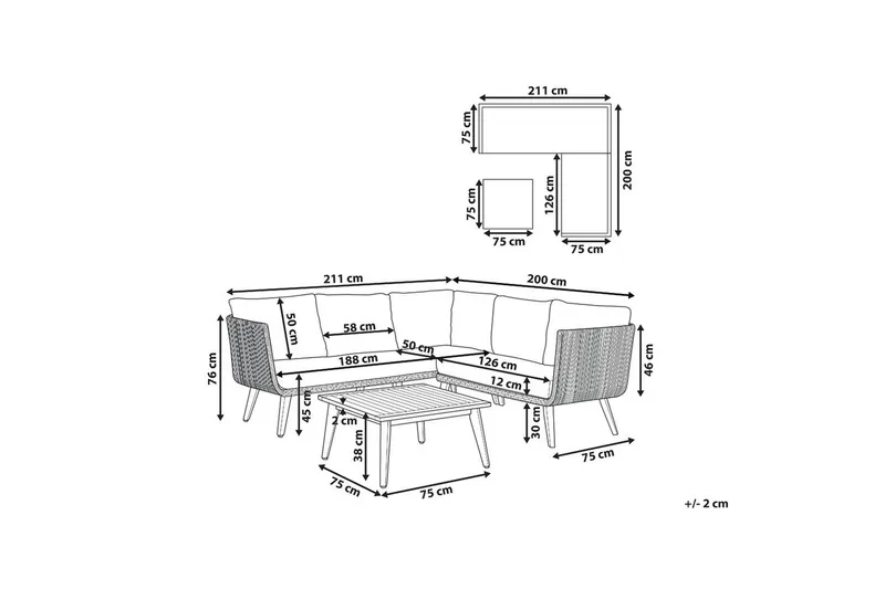 Loungegrupp Alcamo - Utemöbler - Loungemöbler - Soffgrupp utomhus