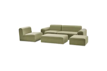 Loungegrupp Battifollo Grön/Vit - Grön/Vit - Utemöbler - Loungemöbler - Soffgrupp utomhus