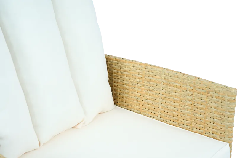Loungegrupp med bord i beige – 2 stolar & 2-sitssoffa | Gillinge - Utemöbler - Loungemöbler - Soffgrupp utomhus