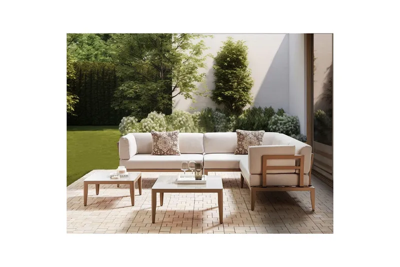 Loungegrupp Rima III Beige - Beige - Utemöbler - Loungemöbler - Soffgrupp utomhus