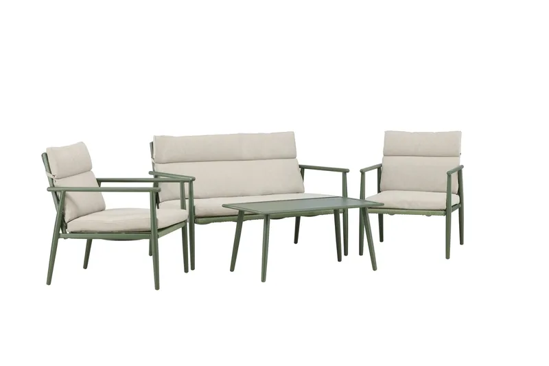 Mazzaro Soffgrupp Utomhus 4-sits - Grön/Beige - Utemöbler - Loungemöbler - Soffgrupp utomhus