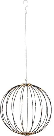 Mounty Hängande LED-Dekoration Utomhus 40 cm 126 Varmvita Ljus, Svart