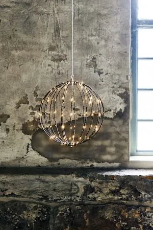 Mounty Hängande LED-Dekoration Utomhus 40 cm 126 Varmvita Ljus - Svart - Trädgård & spabad - Utemiljö - Altan & terrass - Altanbelysning