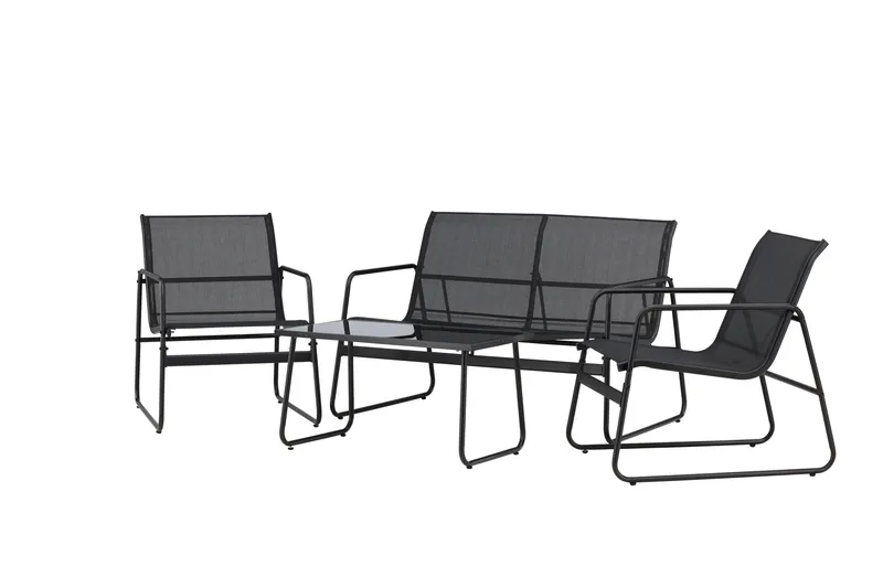 Scopello Soffgrupp Utomhus 4-sits - Svart - Utemöbler - Loungemöbler - Soffgrupp utomhus