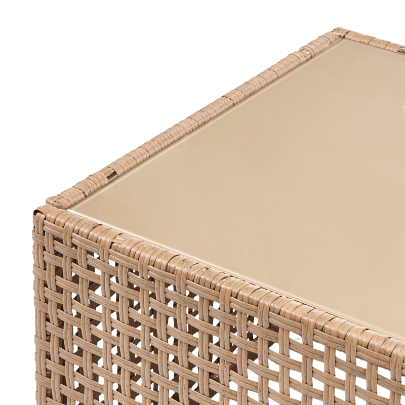 Soffa utomhus med Bord 4-Sits Omegana Modulär Konstrotting - Beige/Svart - Utemöbler - Loungemöbler - Soffgrupp utomhus