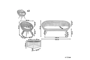 Soffgrupp med bord Maratea/Cesenatico - Utemöbler - Loungemöbler - Soffgrupp utomhus