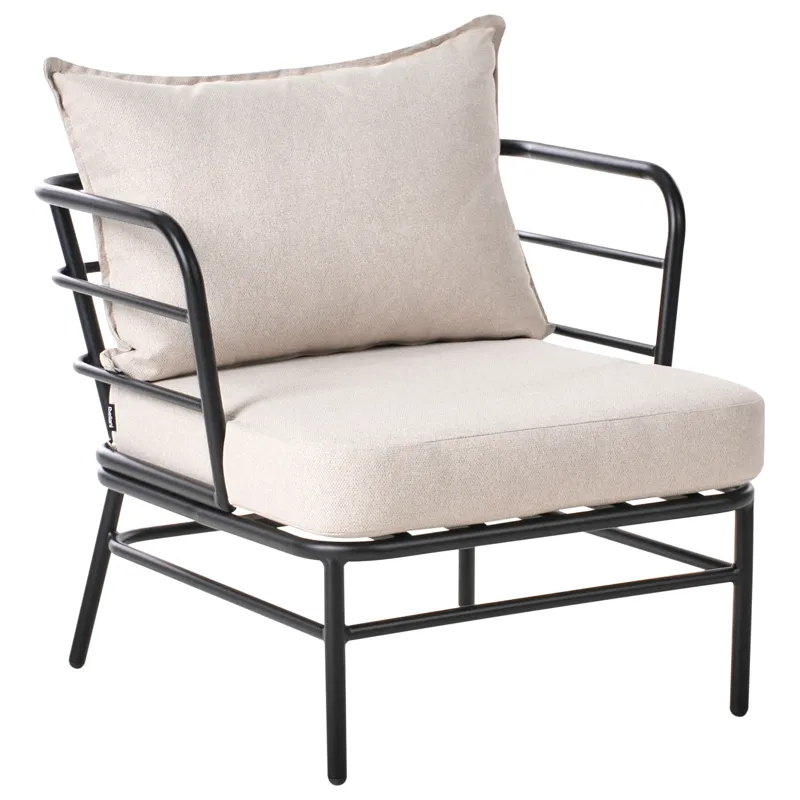 Soffgrupp utomhus 5-Sits Ponzone - Beige/Svart - Utemöbler - Loungemöbler - Soffgrupp utomhus