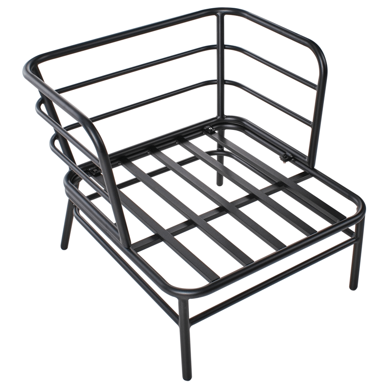 Soffgrupp utomhus 5-Sits Ponzone - Beige/Svart - Utemöbler - Loungemöbler - Soffgrupp utomhus