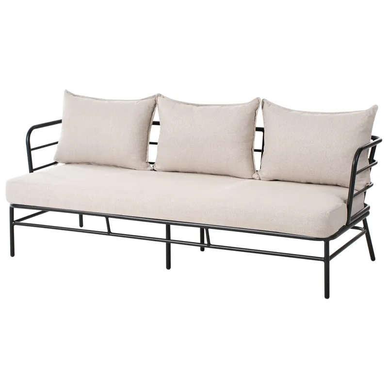 Soffgrupp utomhus 5-Sits Ponzone - Beige/Svart - Utemöbler - Loungemöbler - Soffgrupp utomhus
